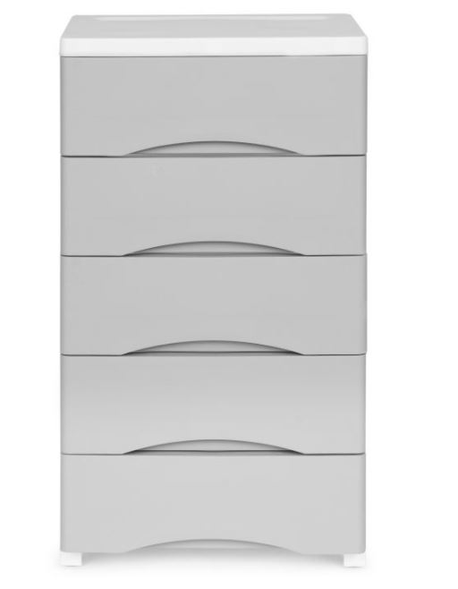 Regal na kolescih 5 polic White/ Grey