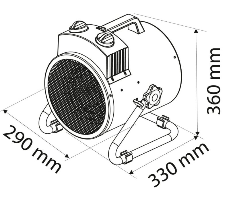 Elektromos fűtőtest 5kW ipari, állítható, IPX4 90-069