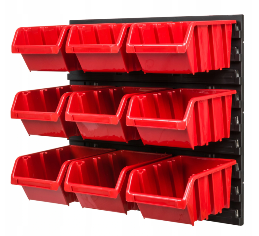 Szerszámfal 39x39cm + 9 doboz RED