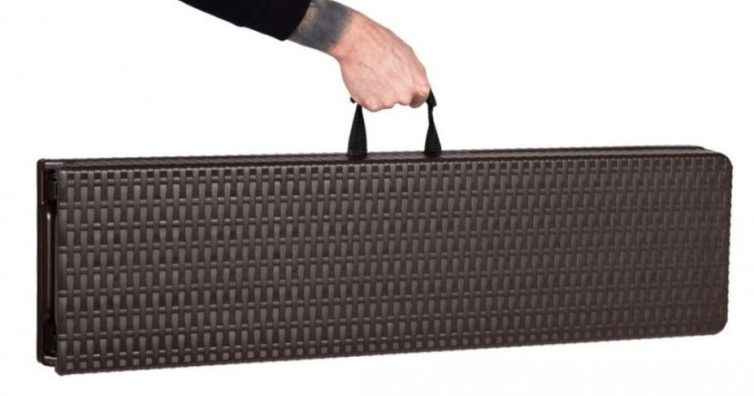 Catering készlet asztal + 2 pad 180cm Brown Rattan