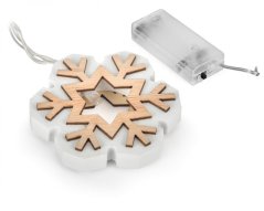 Svetielka na baterky drevené 10LED 1,65m teplá biela Snowflake
