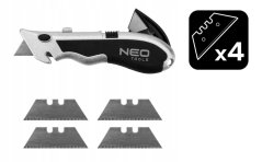 Mini cuțit trapezoidal + 4 lame în recipient, multipli de 30. 63-703