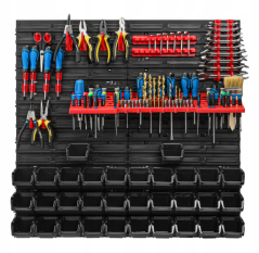 Panou pentru unelte 78x78cm + 32 cutii