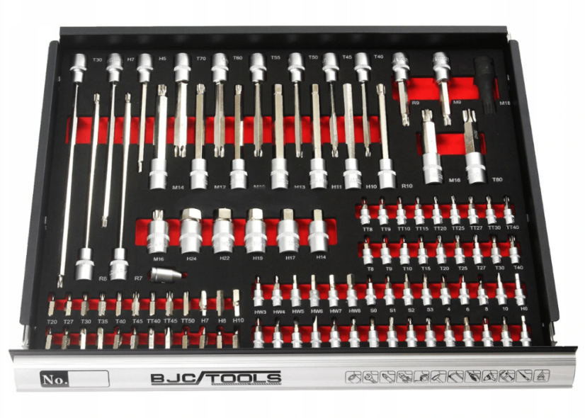 Количка за инструменти 298бр. - 7 чекмеджета и изтеглящ се рафт BJC