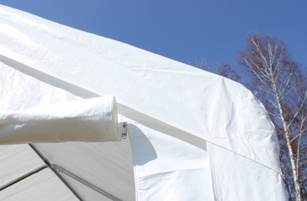 Cort pentru petreceri 3x6m - PE Classic - construcție tubulară din oțel Alb