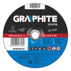 Disc de tăiat metale, 180 x 1.6 22.2 mm, 41 A46-S-BF 57H718