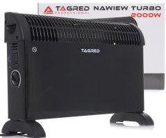 Elektrický konvektorový ohrievač s termostatom, TURBO ventilátor, výkon 2000 W, čierny TA901B