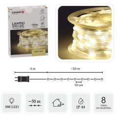 Svetelná reťaz - svetelný had 500 LED micro 50m Teplá biela