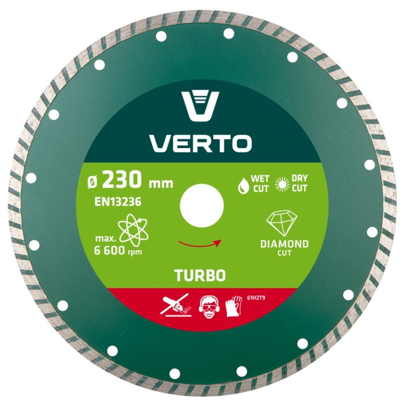Dijamantni disk, 230 x 22,2 mm, Turbo 61H2T9