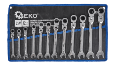 Racsni és hajlékony csuklós csillag-villáskulcs készlet 8-19mm, 12db G10337