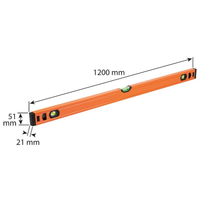 Aluminium-Wasserwaage S 300, 3 Wasserwaagen, 120 cm 71-135