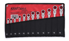 Sada očko-vidlicových ráčnových klíčů 8-19mm 12ks KD10947