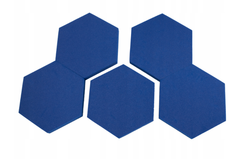 Akustický panel Hexagon 50x50cm, tloušťka 5cm, modrý