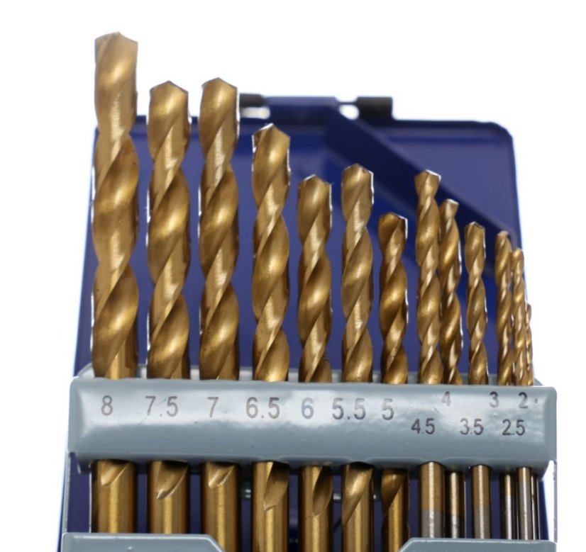 Titanbohrer für Metall, Bohrer 2,0–8,0 mm, 13 Stück, TA1034