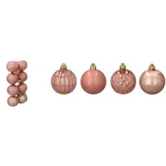Božićne kuglice 6 cm, 8 komada, bakar