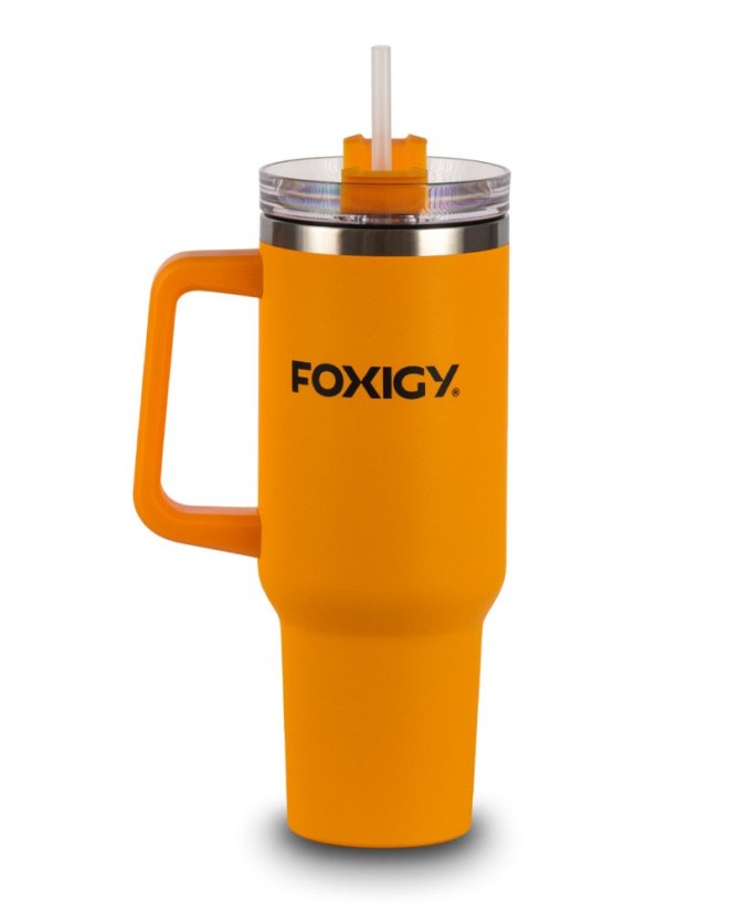 Cană termorezistentă cu pai pentru mașină 1200ml Amber