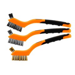 Drahtbürsten-Set 3 Stück, 3x7 einzelne Reihen (Bürsten aus Stahldraht, Nylon und Messing. Die Bürste ist für eine effektive Reinigung profiliert.) 39-100