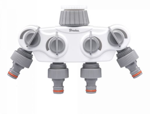 C-förmiger Verteiler mit 4 Ventilen 1"-3/4"