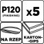 Csiszolókorongok, perforált, tépőzáras lyukakkal 225 mm, P120, 5 db 58T274
