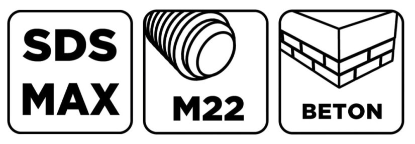 Adapter za SDS Max pile za rupe i pilot svrdlo M22 190 mm 55H332