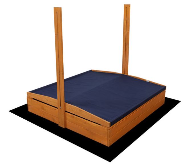 120 cm-es homokozó 120 cm-es padokkal és impregnált tetővel + ponyva + agrotextília