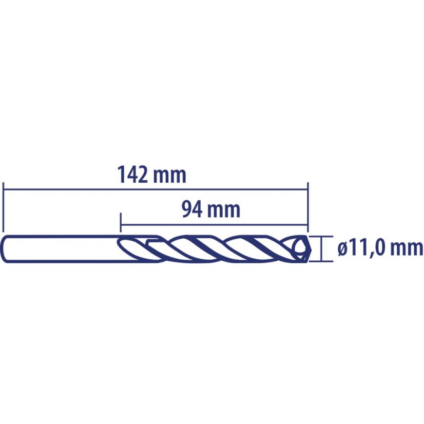 Baildon fúrószár DIN 338 RN 11 mm, HSS TiN (S), 142-94 mm (3 hornyos szár) 71111003