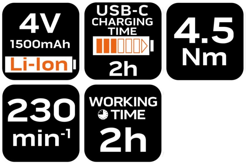 Akkuschrauber 4V, Li-Ion, USB-C 04-199