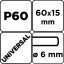Laminált lemez 60 x 15 x 6 mm, P60 58T388