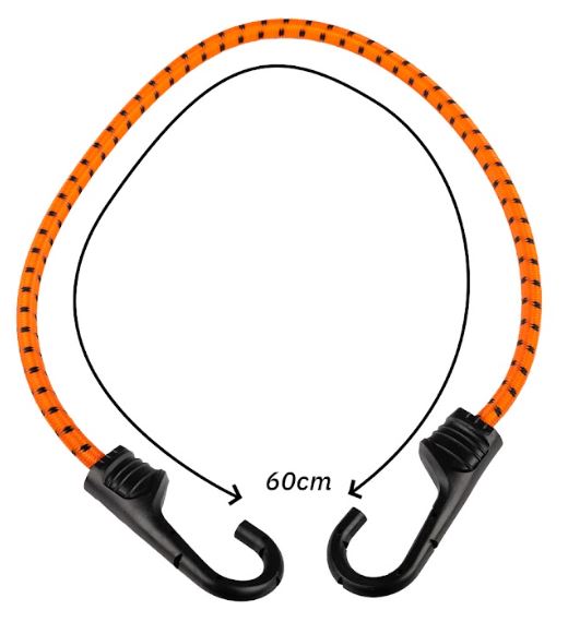 Gumipók fém-műanyag horgokkal ,60cm, 2 db