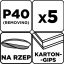 Brusni diskovi, perforirani, s čičak rupama 225 mm, P40, 5 kom. 58T270