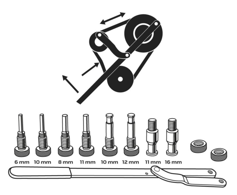 Cheie pentru strângerea curelelor V 11pcs 11-168