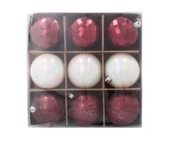 Vánoční koule 9ks 8cm Burgundy