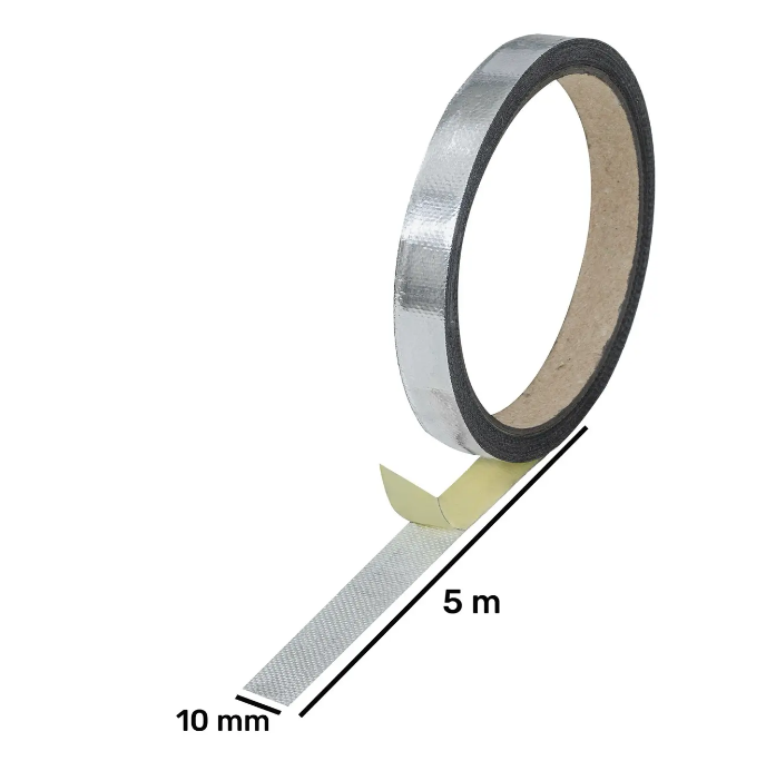 Aluminijska traka sa staklenim vlaknima, otporna na toplinu do 600 °C, 10 mm, 5 m