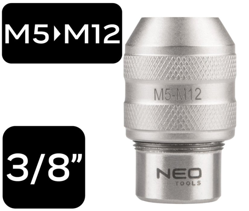 Adapter für Gewindebohrer, 3/8" DR M5-M12 12-906