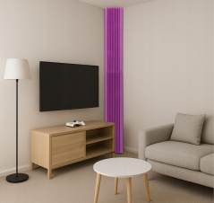 Бас акустична капана, квадратна, 100x28cm, лилава