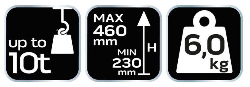 Hydraulische Hebebühne 10 t, 230-460 mm 10-454