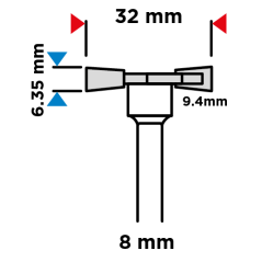 Rezač za ključanice, HM, 32 x 6,35 mm, drška 8 mm 56H219