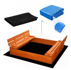 Pješčanik sa klupama 180 cm impregniran + zaštitna cerada + tekstilna folija