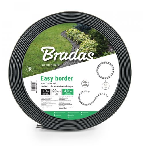 Ágyásszegély 40mm 10m szögekkel Grafit EASY BORDER