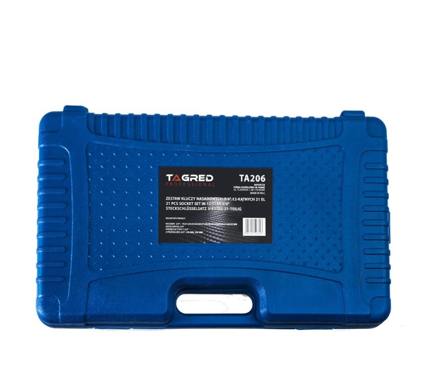 Chei tubulară hexagonale 12-colțuri 3/4" forjate CRV 21 bucăți pentru TIR, clichet, capete tubulare mari TA206
