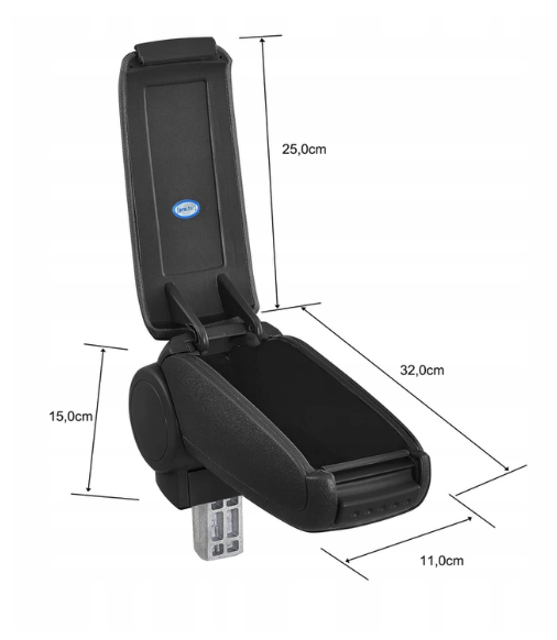 Armlehne Chevrolet Cruze, schwarz, Kunstleder