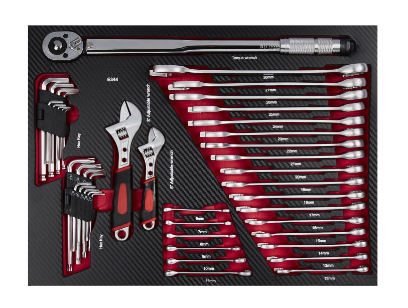 Werkzeugwagen für Werkstätten 299 Stück - 7 Schubladen + Schrank KD1068