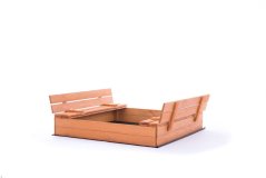 Pijeskovnik s klupama 120 cm, impregniran + zaštitni list + SUN agrotextil