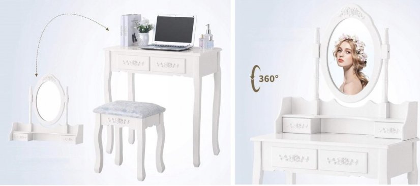 Toaletna miza Primadonna WHITE