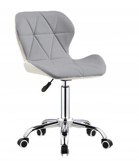 Leder Bürostuhl Weiß - Hellgrau