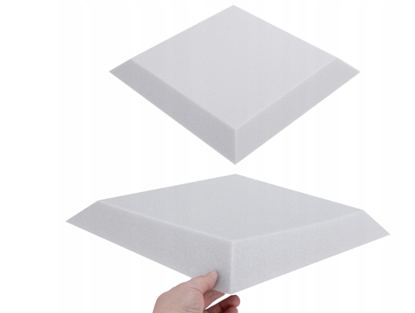 Akustična trapezna ploča 50x50 cm, debljina 5 cm, svijetlosiva