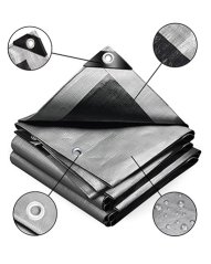 Ponjava srebrna - črna 10x20 m 260 g / m2