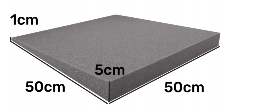 Akustický panel 3D zkosený 50x50cm, tloušťka 5cm, tmavě šedý