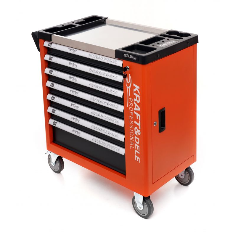 Cărucior pentru scule de atelier 258pcs - 7 sertare KD1067