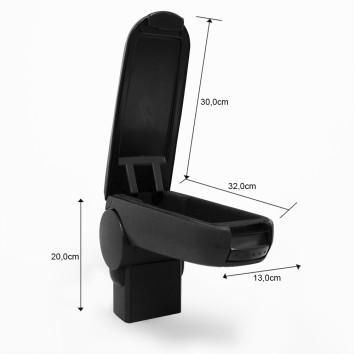 Könyöktámasz VW BORA - fém adapter, fekete, textil borítás